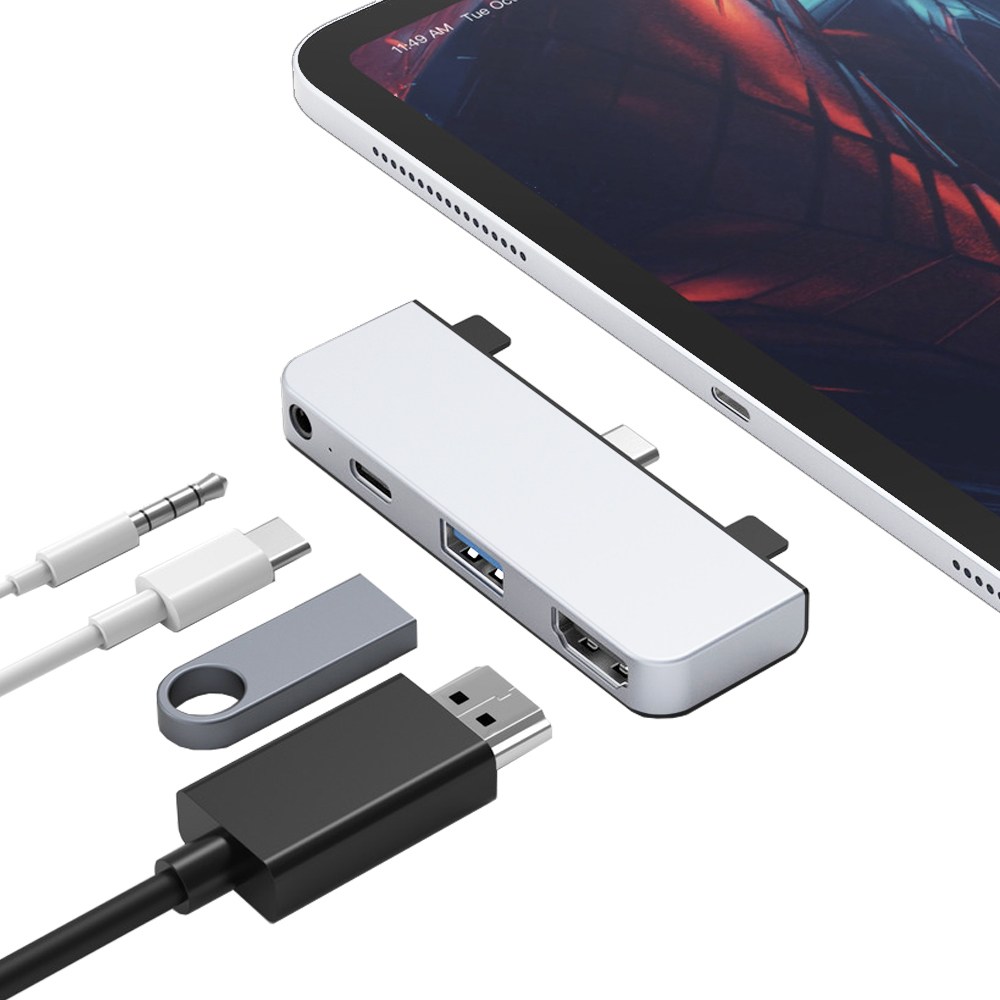 하이퍼드라이브 4in1 USB-C 멀티허브 도킹스테이션 4K HDMI 60W PD충전 아이패드/노트북 호환 (HD319E), 실버, 1개, 현재가 22,500원