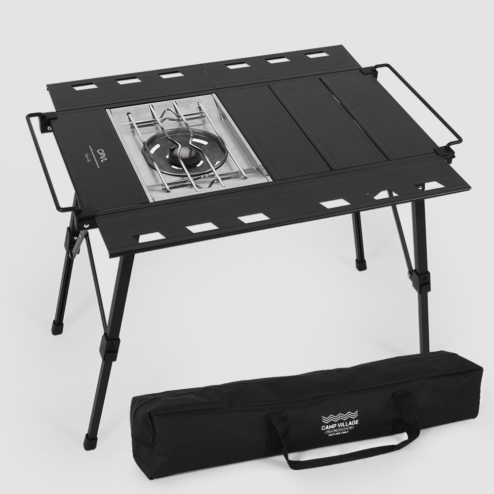 캠프빌리지 프리미엄 알루미늄 확장형 IGT 테이블 + 전용 보관가방, 블랙, 현재가 79,900원