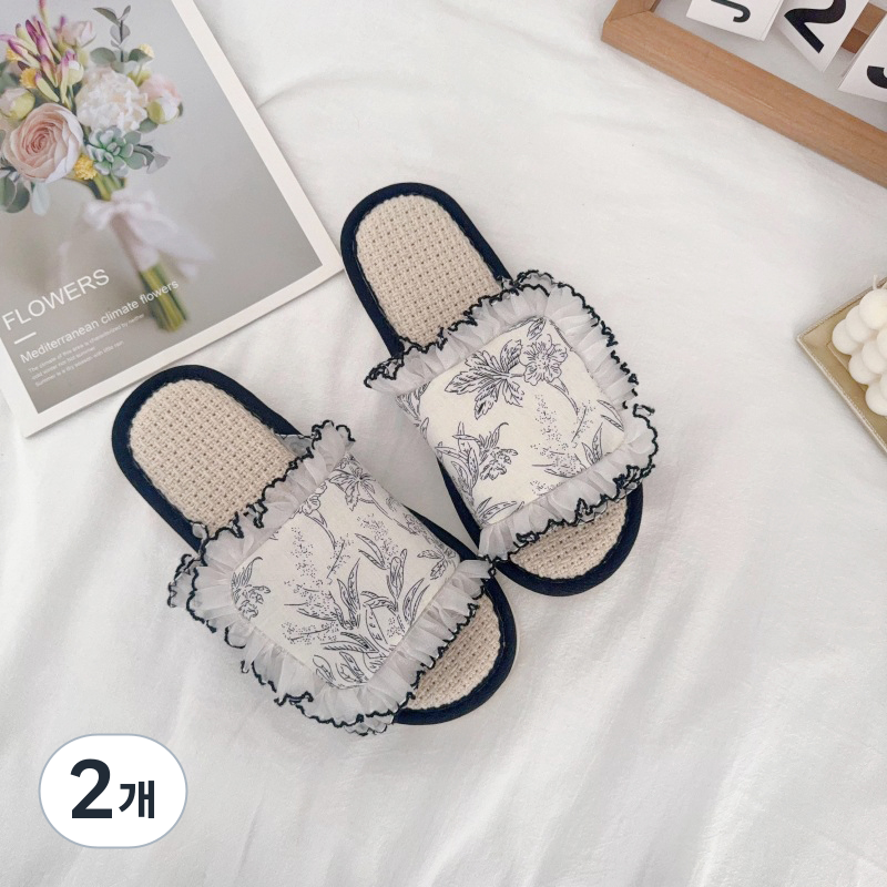 에버하우스 프릴 레이스 미끄럼방지 거실화 39,600원