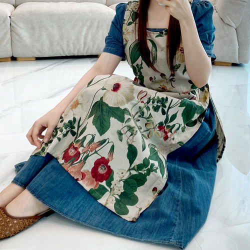 프리마 장금이 린넨 플라워 앞치마 플로리스트 공방 카페 해방타운 고급 앞치마, 그린, 1개 28,000원