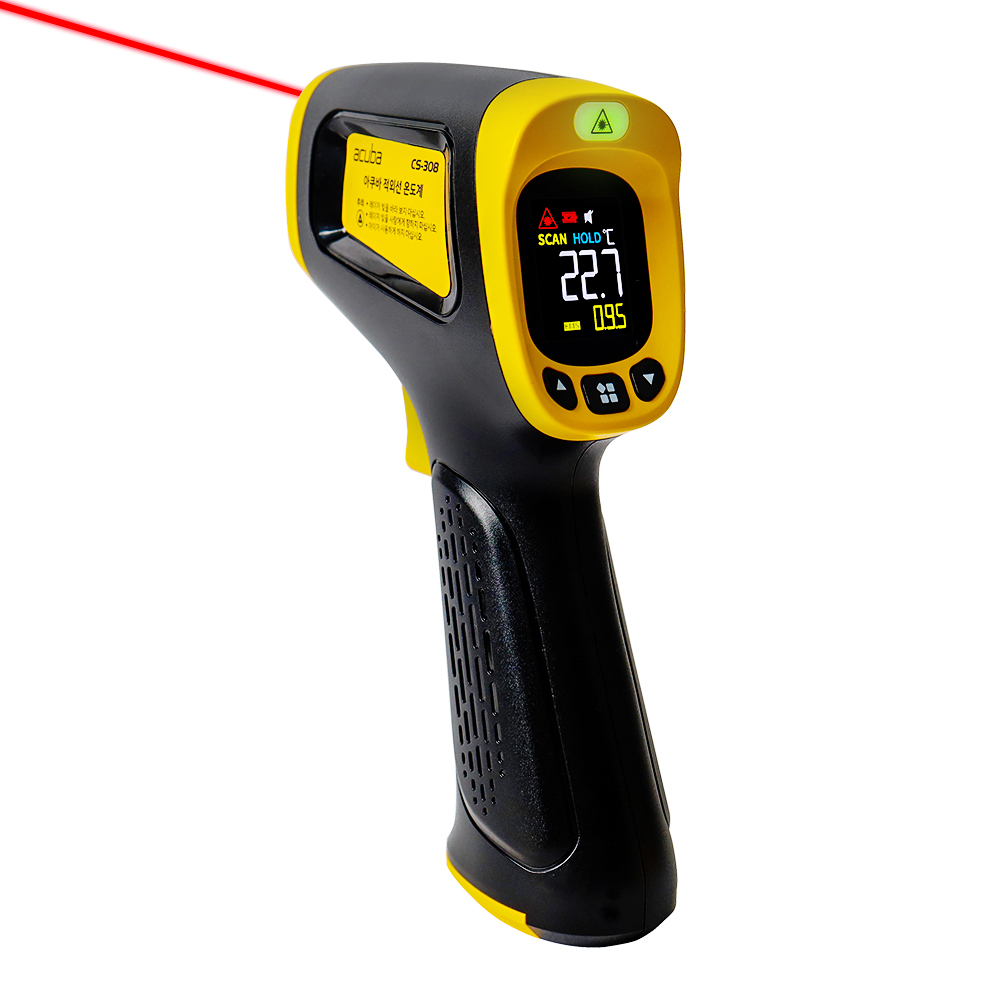 아쿠바 적외선 온도계 CS-308 공업용 비접촉식 레이저 온도계 옐로우 27,800원