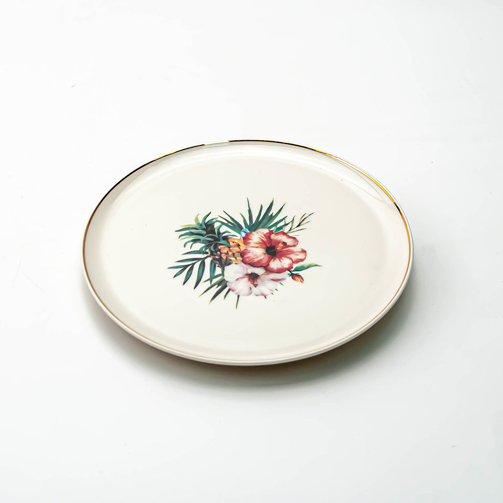 [트리니체] PORLAND 포랜드 이그조틱 도자기 플랫 접시, 1개, 파인애플(컬러) 40,100원