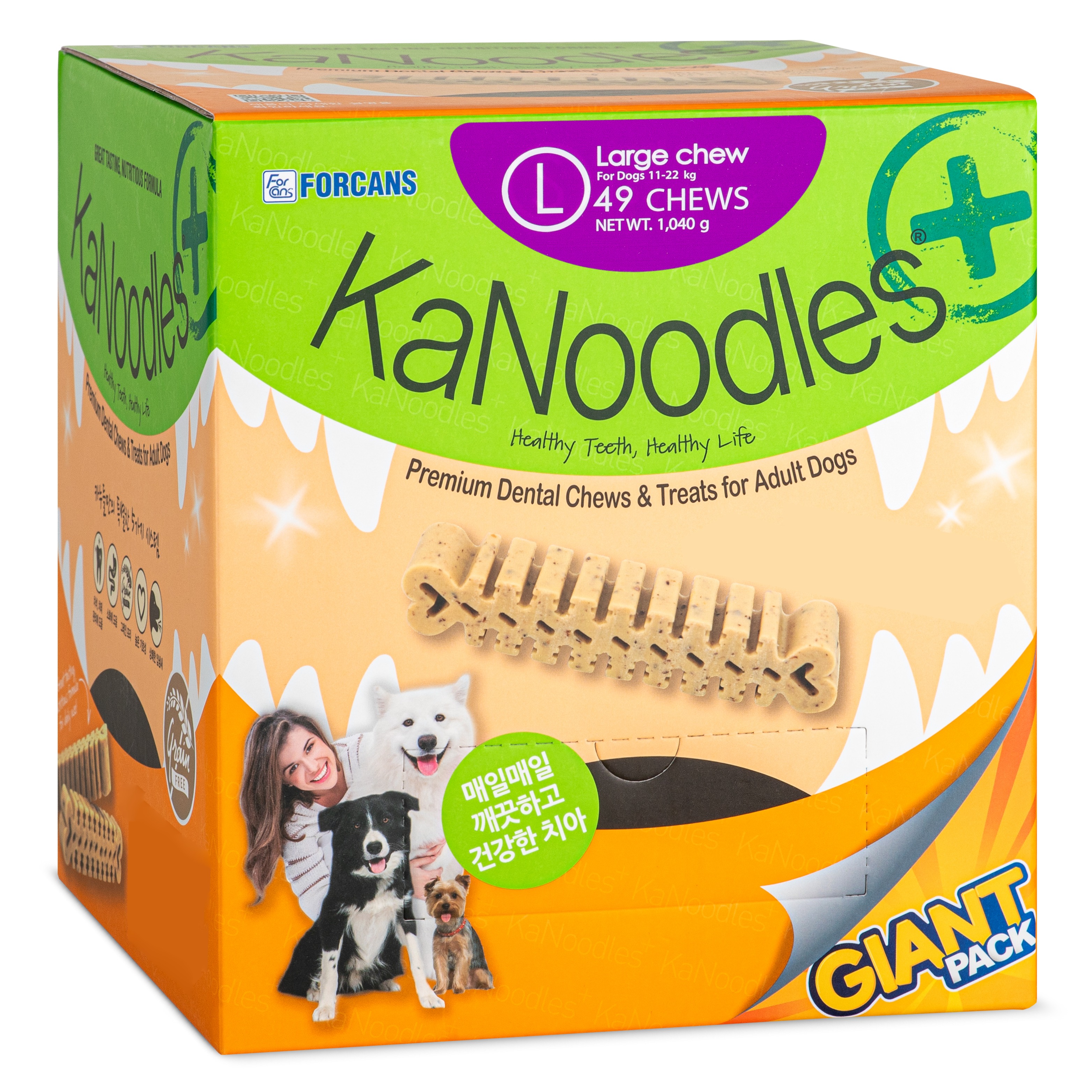 포켄스 강아지 카누들 플러스 필로팩 대용량 덴탈껌 L 49p, 구강청결, 1.04kg, 1개 50,310원