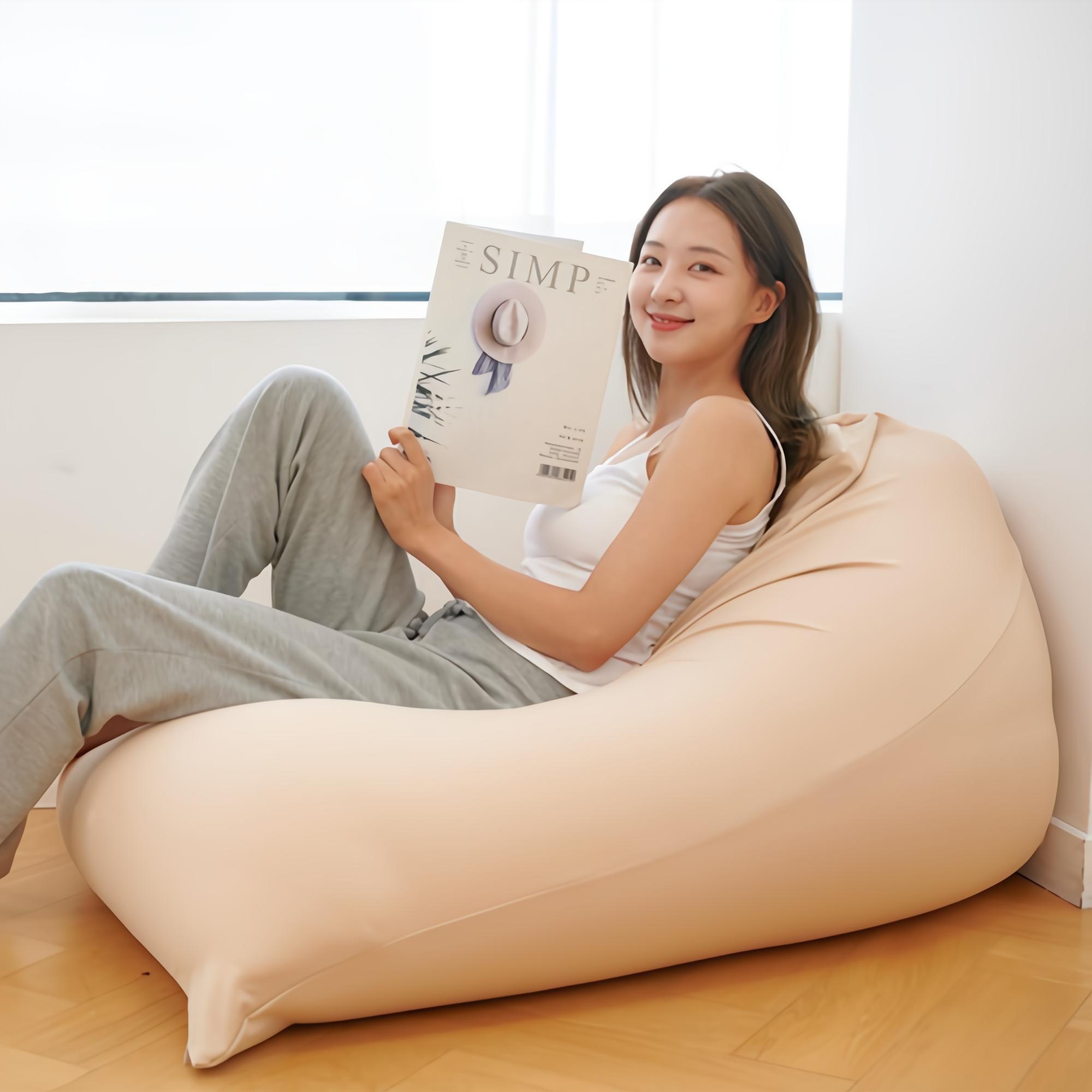 LINU 리누 꿀바른 빈백 대형 1인 쇼파 북유럽스타일, 베이지 87,900원