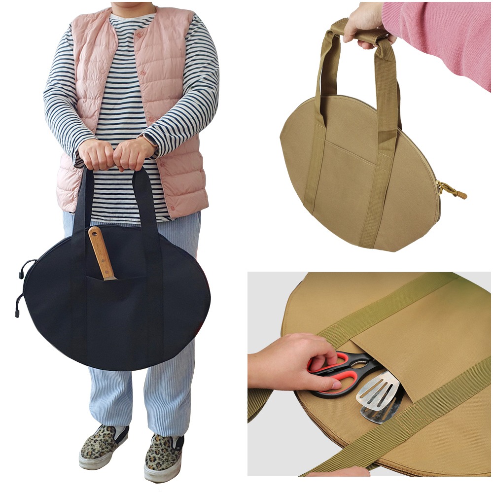 30cm 수납 캠핑 탄색 블랙 원형 그릴 솥뚜껑 불판 그리들 보관 케이스 휴대용 가방 파우치 11,900원