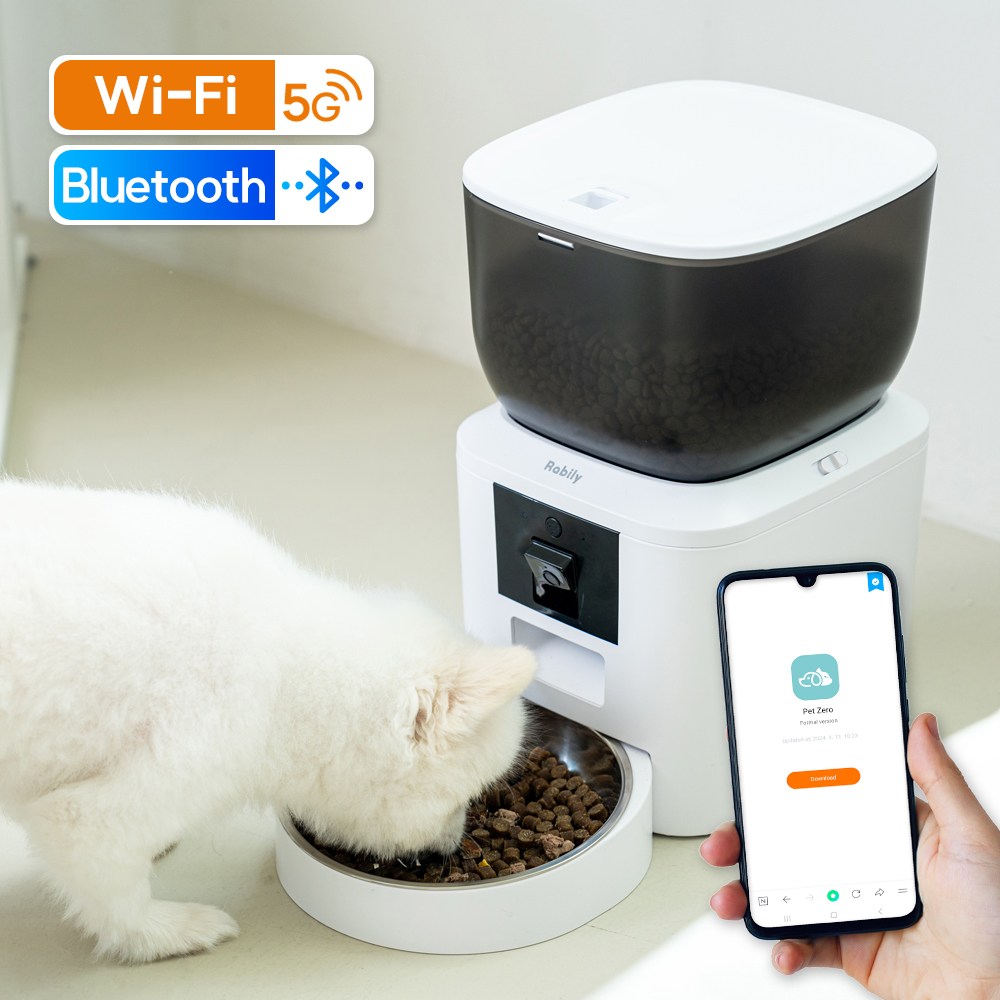 [5G/블루투스] 라빌리 강아지 고양이 스마트 자동급식기 영상카메라 각도조절, 4L, 1개 129,000원