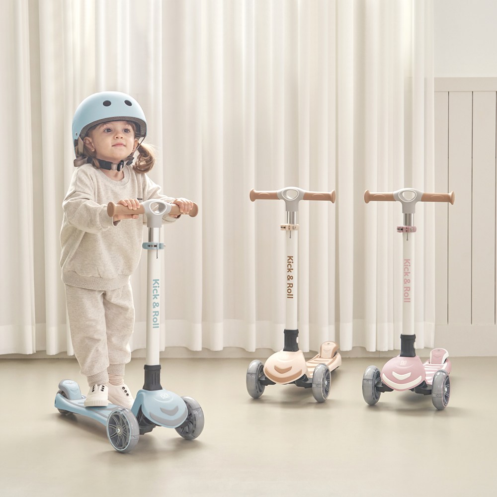 베네베네 킥앤롤 광폭 LED 폴딩 유아 아기 어린이 킥보드 스쿠터 접이식 씽씽카, 현재가 48,500원