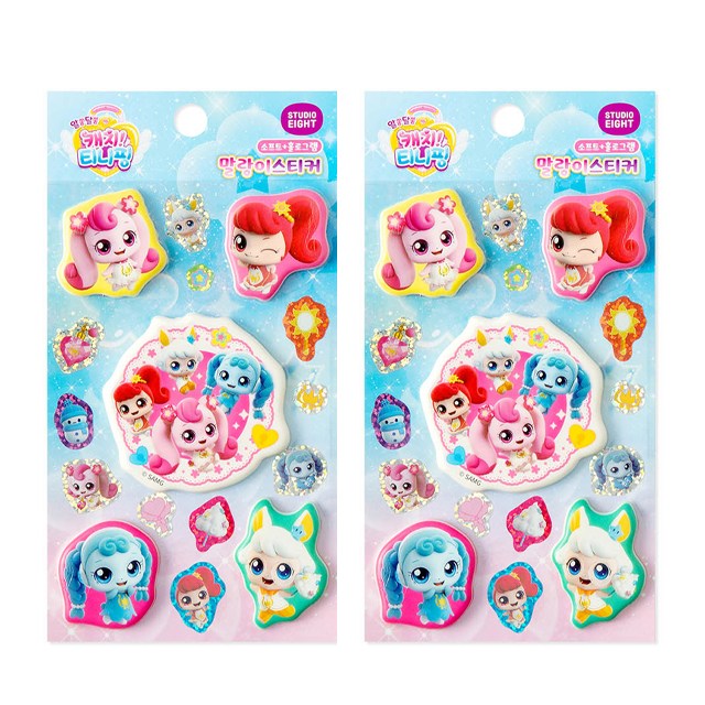 알쏭달쏭 캐치티니핑3탄 말랑이스티커 홀로그램 소프트, 2개, 그룹 6,500원