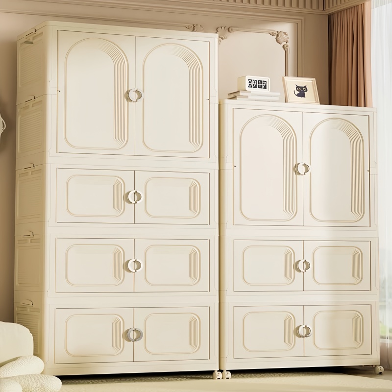 SINNO 다용도 보관함 폴딩 리빙박스 바퀴달린 수납장 조립식 이불장, 1개, 올크림 145,000원