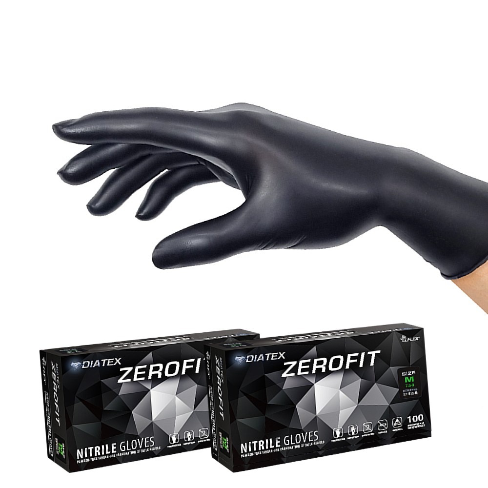 다이아텍스 제로핏 식품용 니트릴장갑 100매 X 2BOX 검정 질긴 요리 주방 셰프 고무장갑, 2개, M, 블랙 14,200원