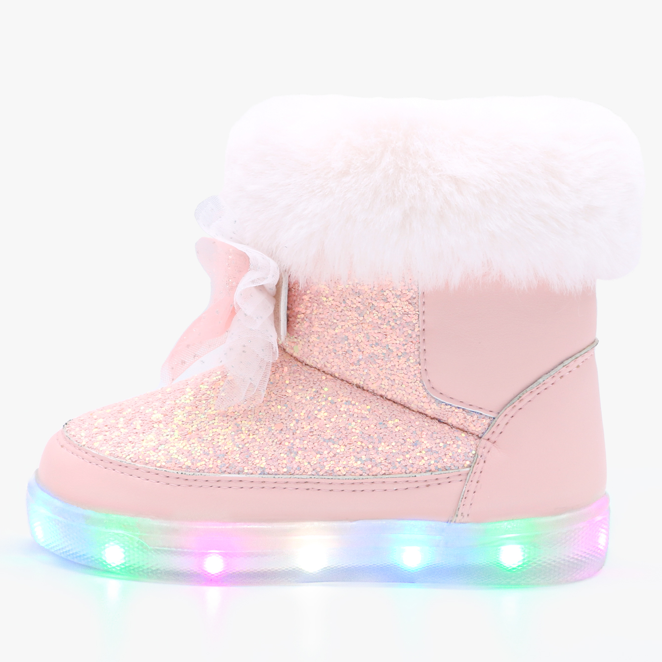 키펀트 여아용 샤이닝 애프리콧 LED 퍼 부츠 WU-07 46,900원