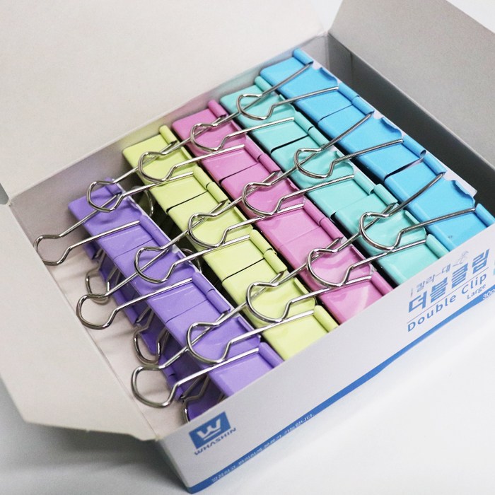 [화신] 더블크립 1갑 소 중 대 특대 (크기선택) - BOX 더블클립 칼라집게 5,690원