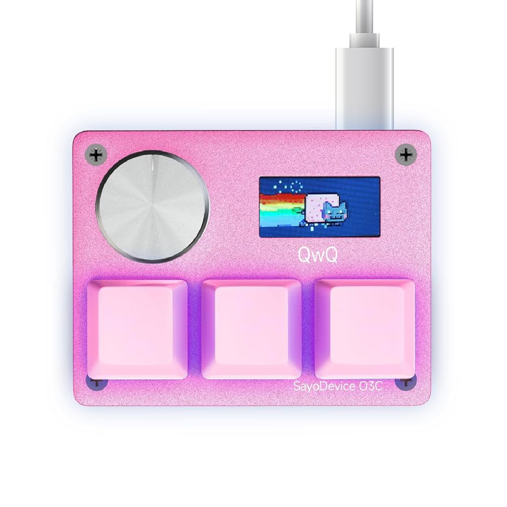 자기 선형 스위치가 있는 OSU 및 지오메트리 대시 리듬 게임 매크로 키패드에 적합한 SAYODEVICE O3C 래피드 홀 효과 키보드(핑크, 아우테무 핑크 스위치) 202,300원