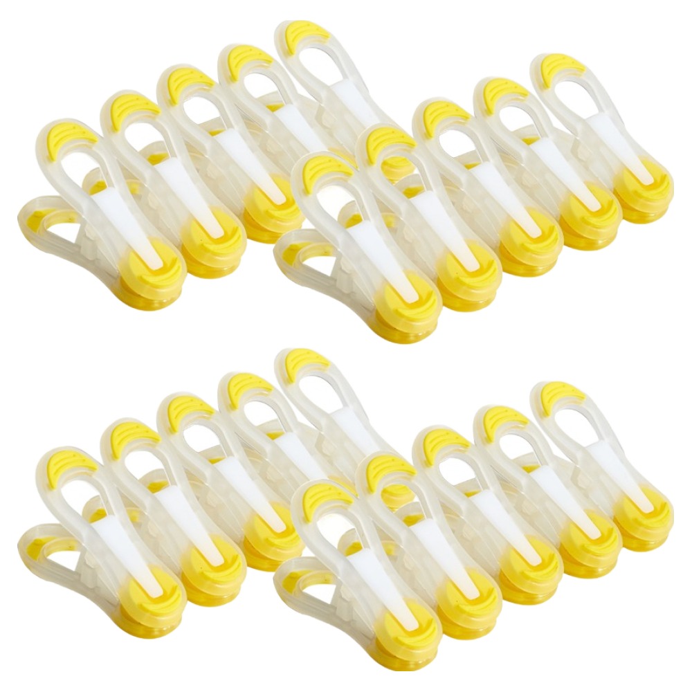 해피굿즈 다용도 손상없는 미끄럼방지 심플 빨래집게, 투명 옐로우, 20개 10,840원