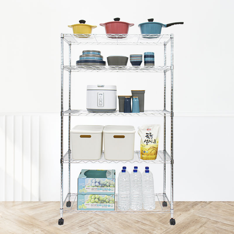 팬물산 멀티 메탈랙, 크롬, 5단 41,900원