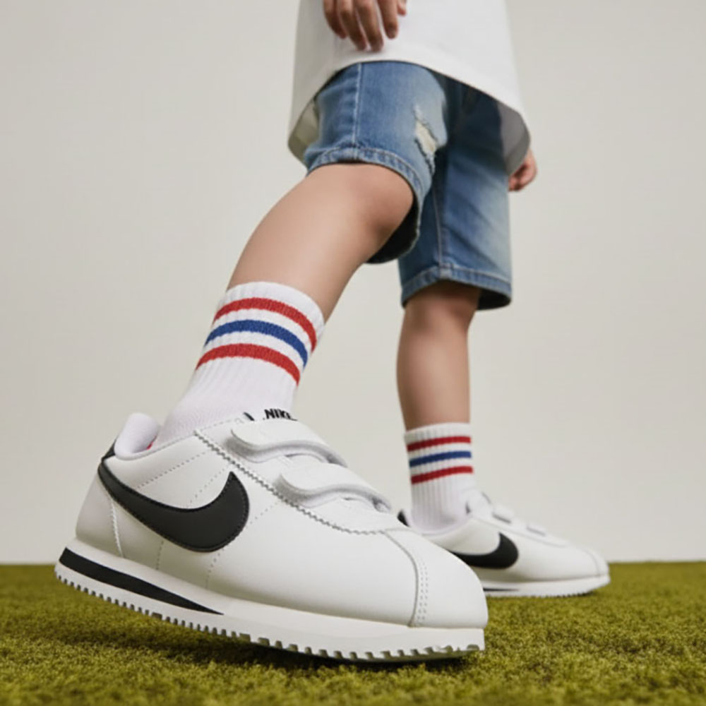 나이키 초등학생 운동화 코르테즈 벨크로 흰검 주니어 키즈 정품 찍찍이 패션화 신발클리너 59,900원