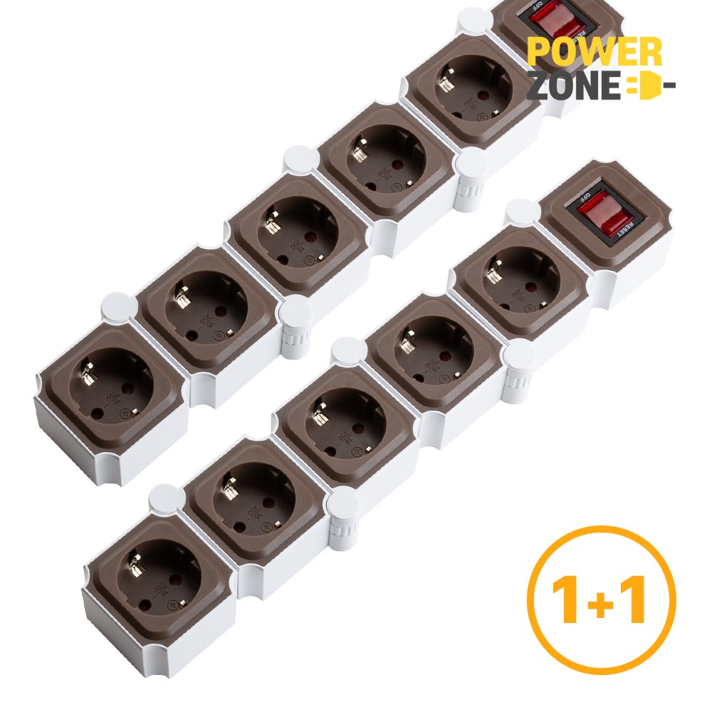 1+1 요리조리 5구 멀티탭 고용량멀티탭, 2개, 브라운, 1.5m 42,840원