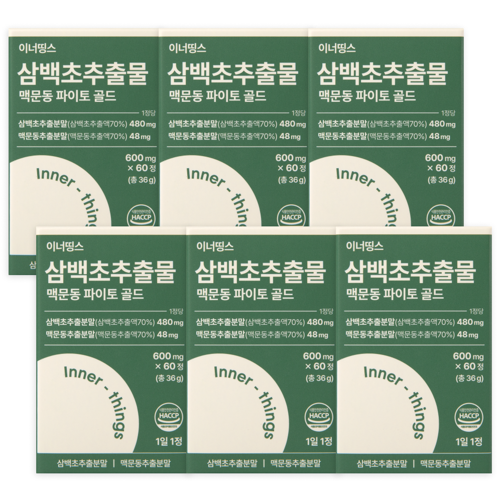 이너띵스 삼백초 추출물 맥문동 파이토 골드 HACCP 인증, 6개, 60정 104,900원