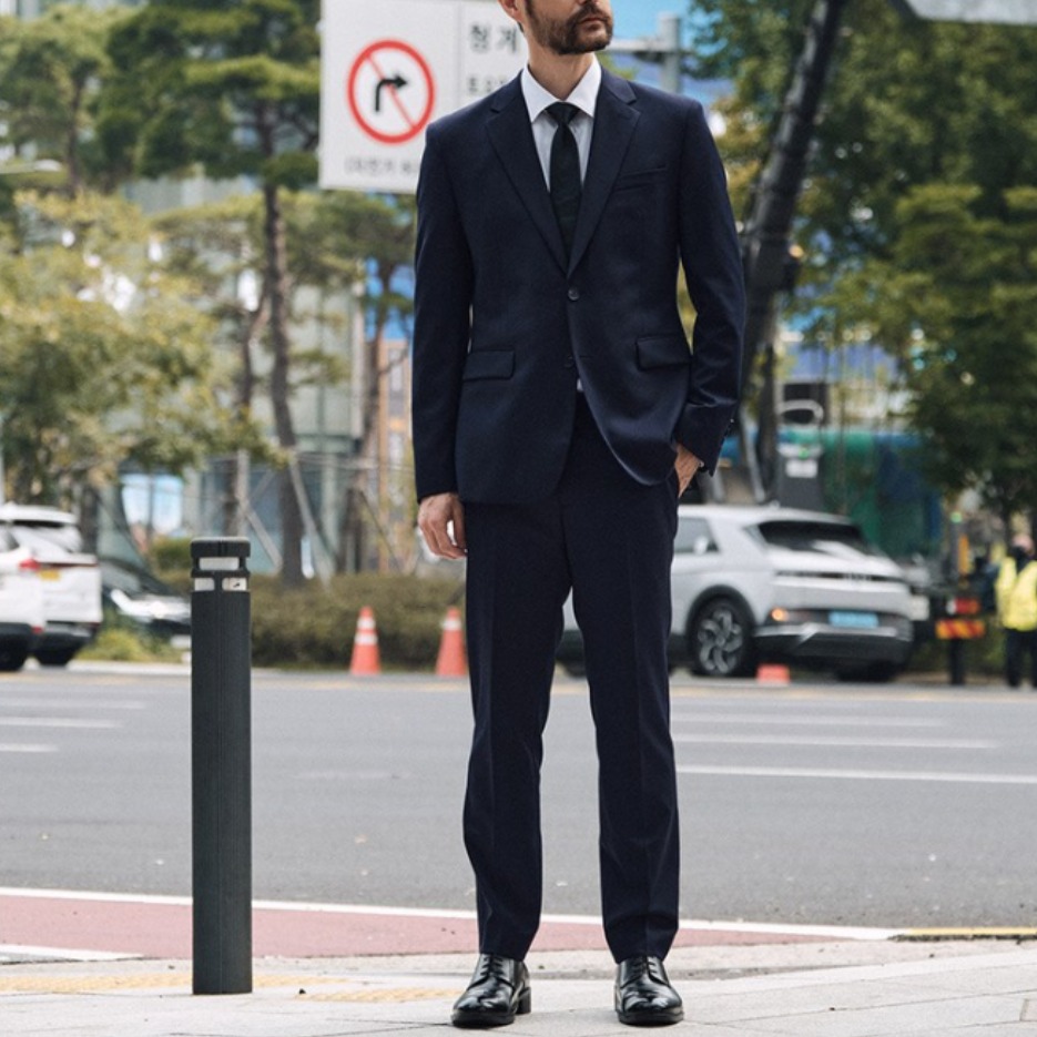 (10年 수트) 울혼방 사방스판 수트_네이비 (슬림핏)_SSJWZ12SET 269,000원