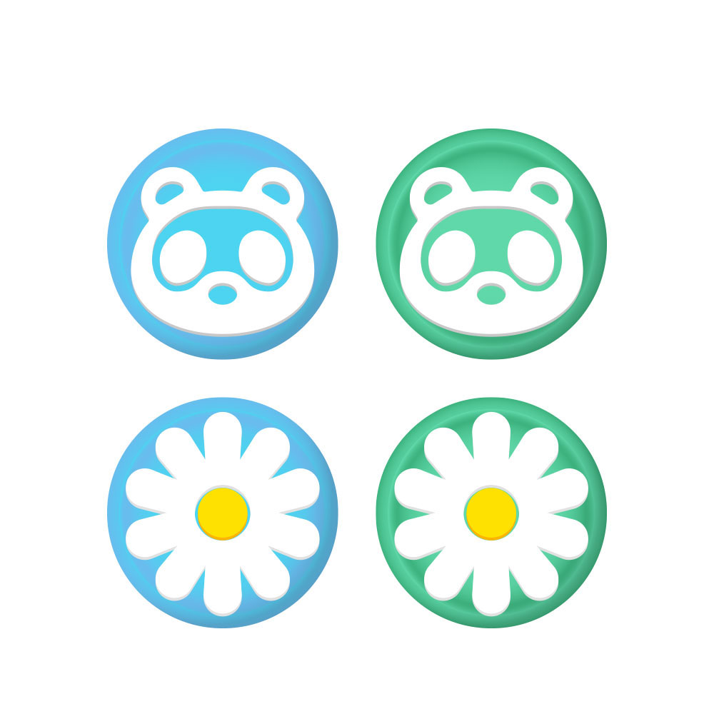 호후 닌텐도 스위치 조이스틱 커버 동숲 너구리 앤 꽃 4p, 단일상품, 동숲 너구리 꽃, 4개 5,960원