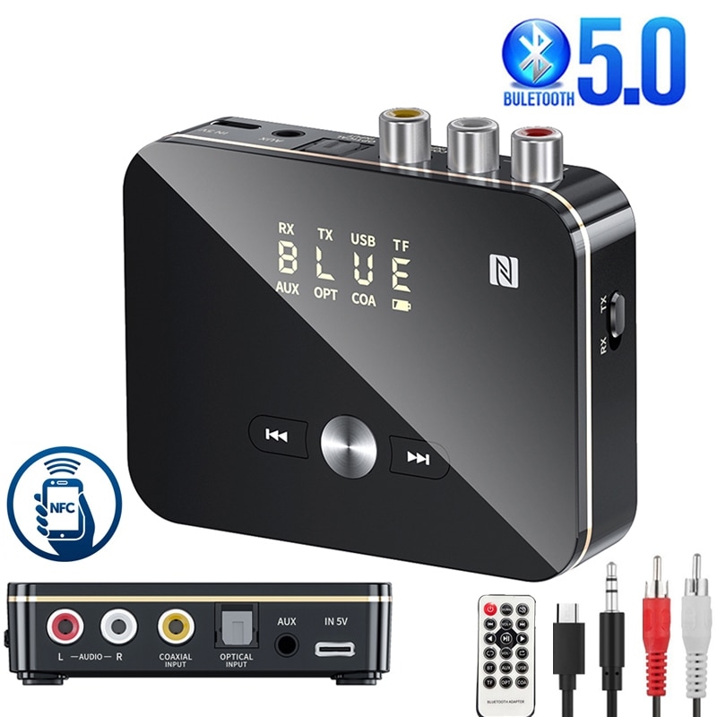 블루투스 수신기 송신기 5.0 fm 핸즈프리 통화 오디오 스테레오 aux 3.5mm 잭 rca 광학 무선 블루투스 어댑터 tv 42,500원