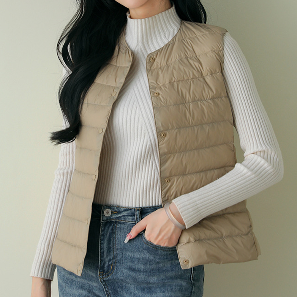 여성 오리털 패딩 조끼 경량패딩 덕다운 베스트 점퍼 32,000원