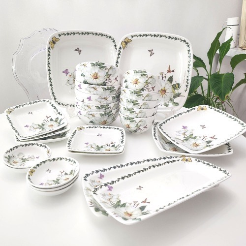 목련 그릇세트 21p /공기 대접 찬기 쿠프 접시 도자기  집들이 신혼 148,320원