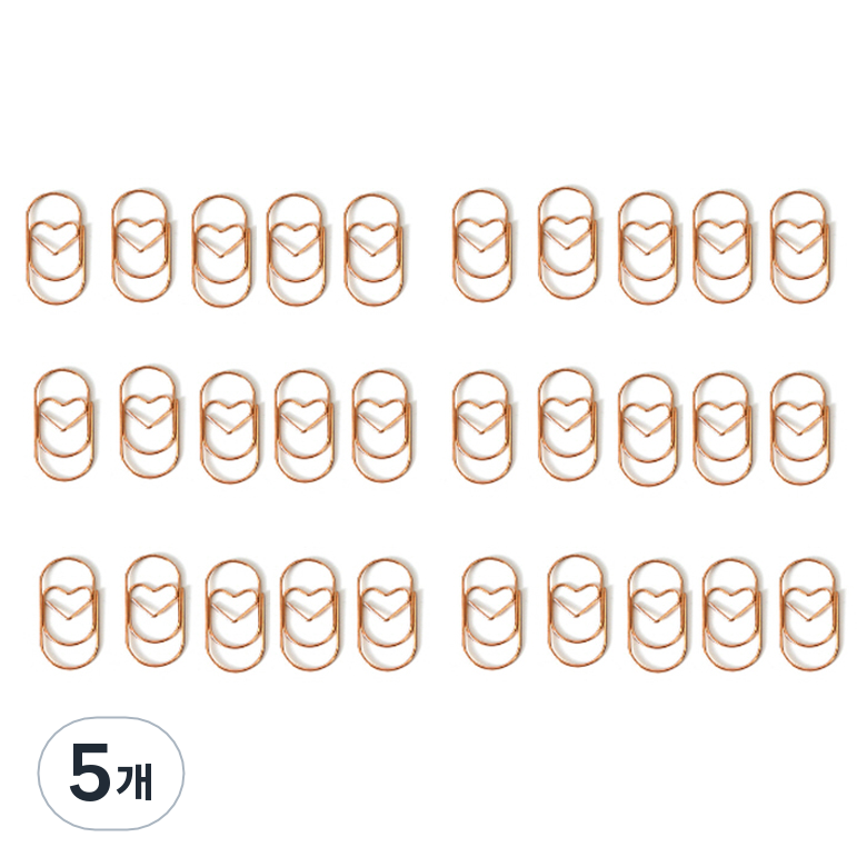 문구담 세련된 컬러 뚱클립 사랑 로즈골드, 5개, 30개입 44,500원