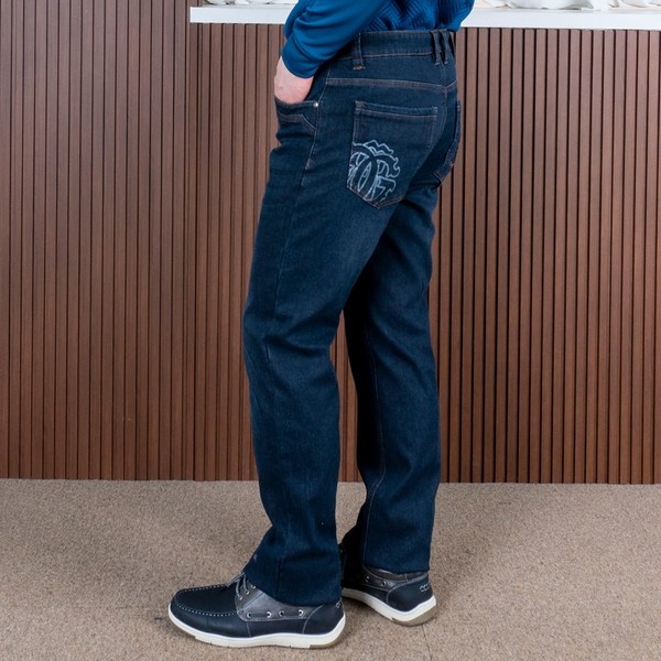 중년 남성 겨울 기모 편한 청바지 청솔 패치진 따뜻한 면스판 세미일자 데님 팬츠 56,800원