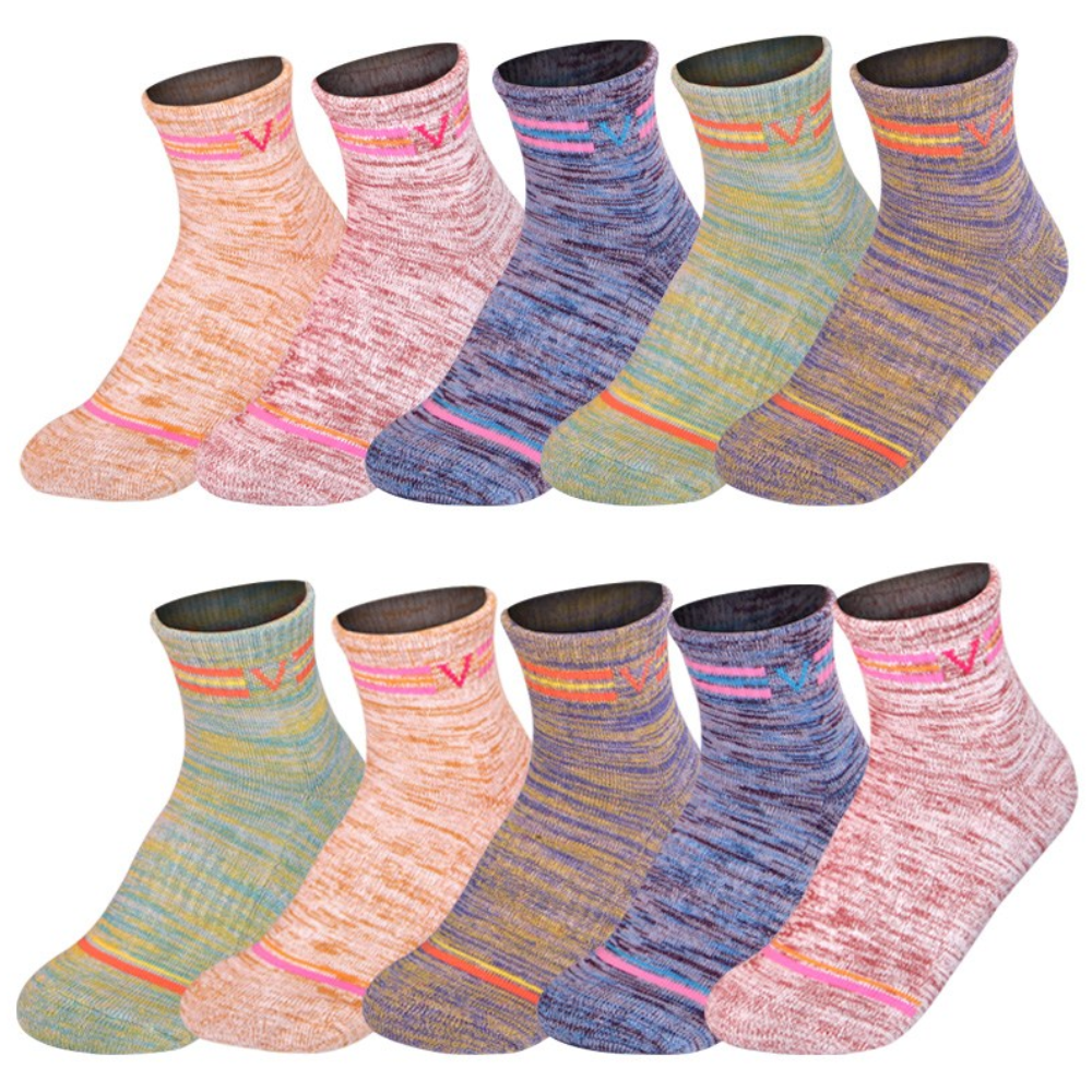 양말조아 여성용 국산 바닥이두툼한 등산 트레킹 골프 스포츠용 파일양말 중목 15켤레, 옵션1번-15족 (칼라브이), 1개 22,900원