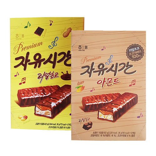 해태제과 자유시간 리얼초코 36g x 12p + 아몬드 36g x 12p, 864g, 1세트 19,020원
