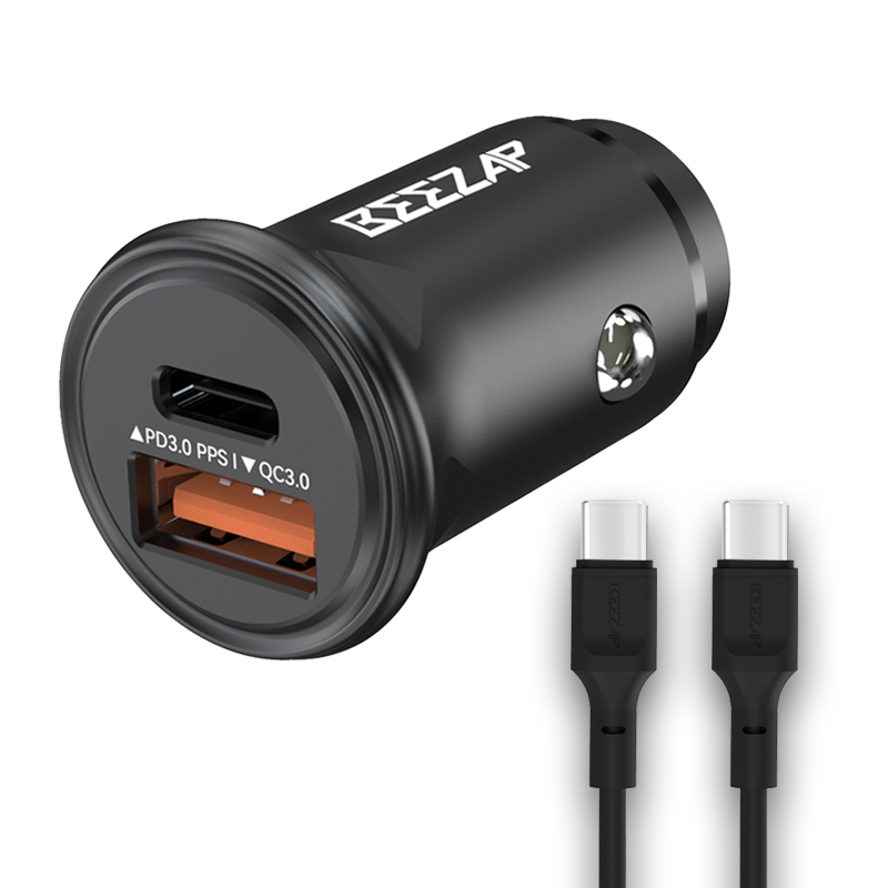 비잽 듀얼C+A포트 54W 초고속 차량용 충전기 PD3.0 PPS + C to C 고속케이블 세트, 블랙, 1세트 30,000원