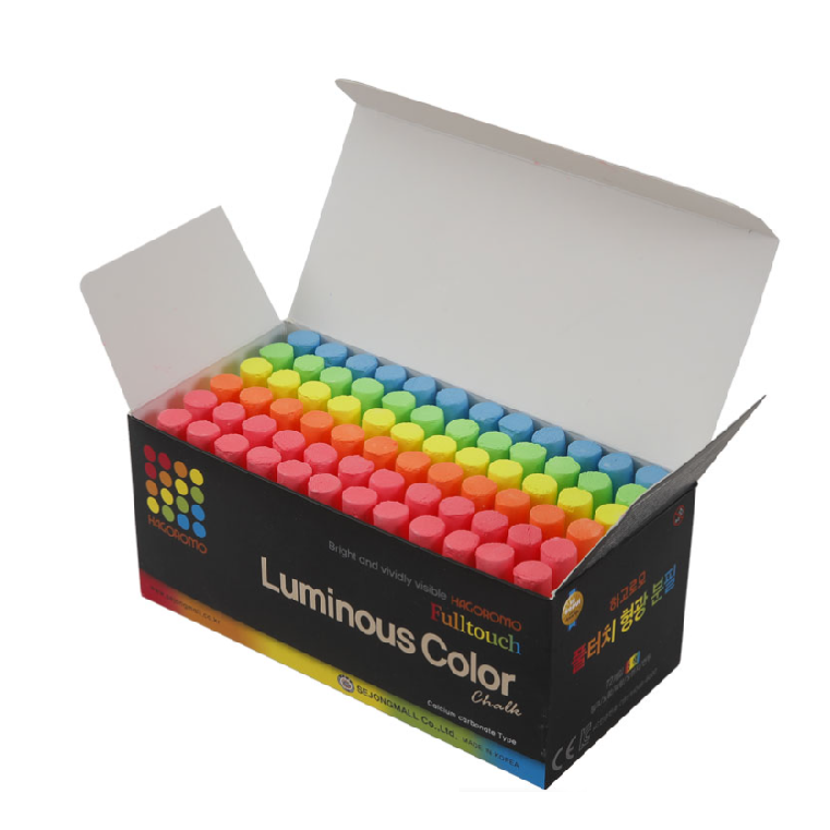 하고로모 hagoromo 천연 탄산 형광분필 1갑(72자루) 혼합 및 단색 6종 손에 묻지않은 형광분필(선택), 72개입, 5색혼합 40,800원