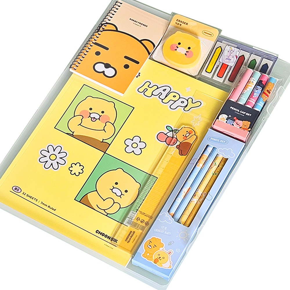 카카오프렌즈 알뜰 문구 세트 투명 화일케이스 패키지, 춘식이, 1개 13,000원