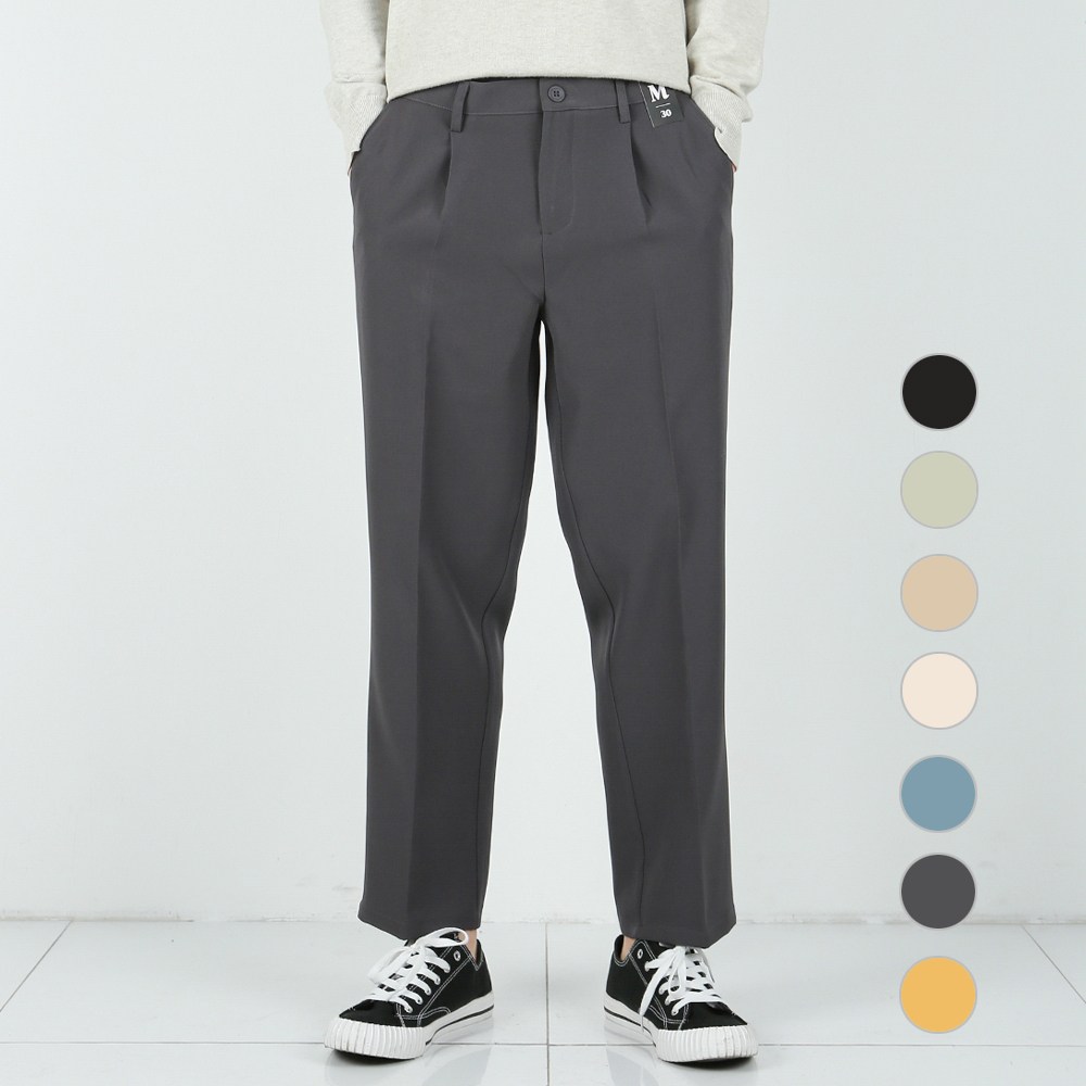 [데님공방] 남자 세미와이드핏 스판 밴딩슬랙스 7컬러 링클프리 뒷밴딩 슬렉스팬츠 22,800원