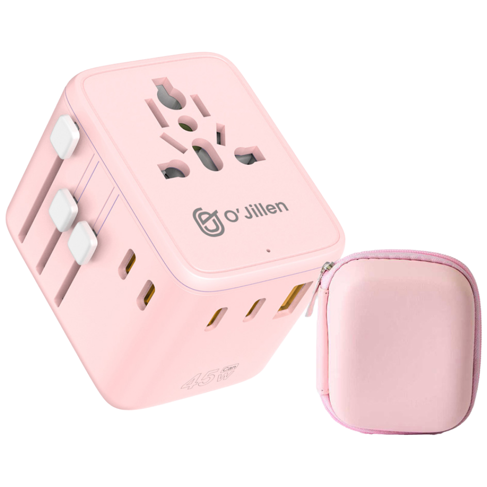 오지렌 고성능 GaN 해외 여행용 초고속 충전 멀티 플러그 어댑터, 1개, 핑크*OJ908-45W 22,500원