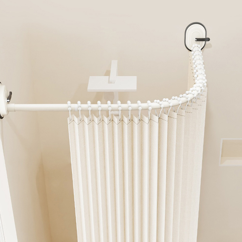 무타공 탈부착 욕실 ㄱ자 코너 샤워커튼 커튼봉 커텐봉 압축봉 90-130cm, 컨트-화이트, 1개 69,000원