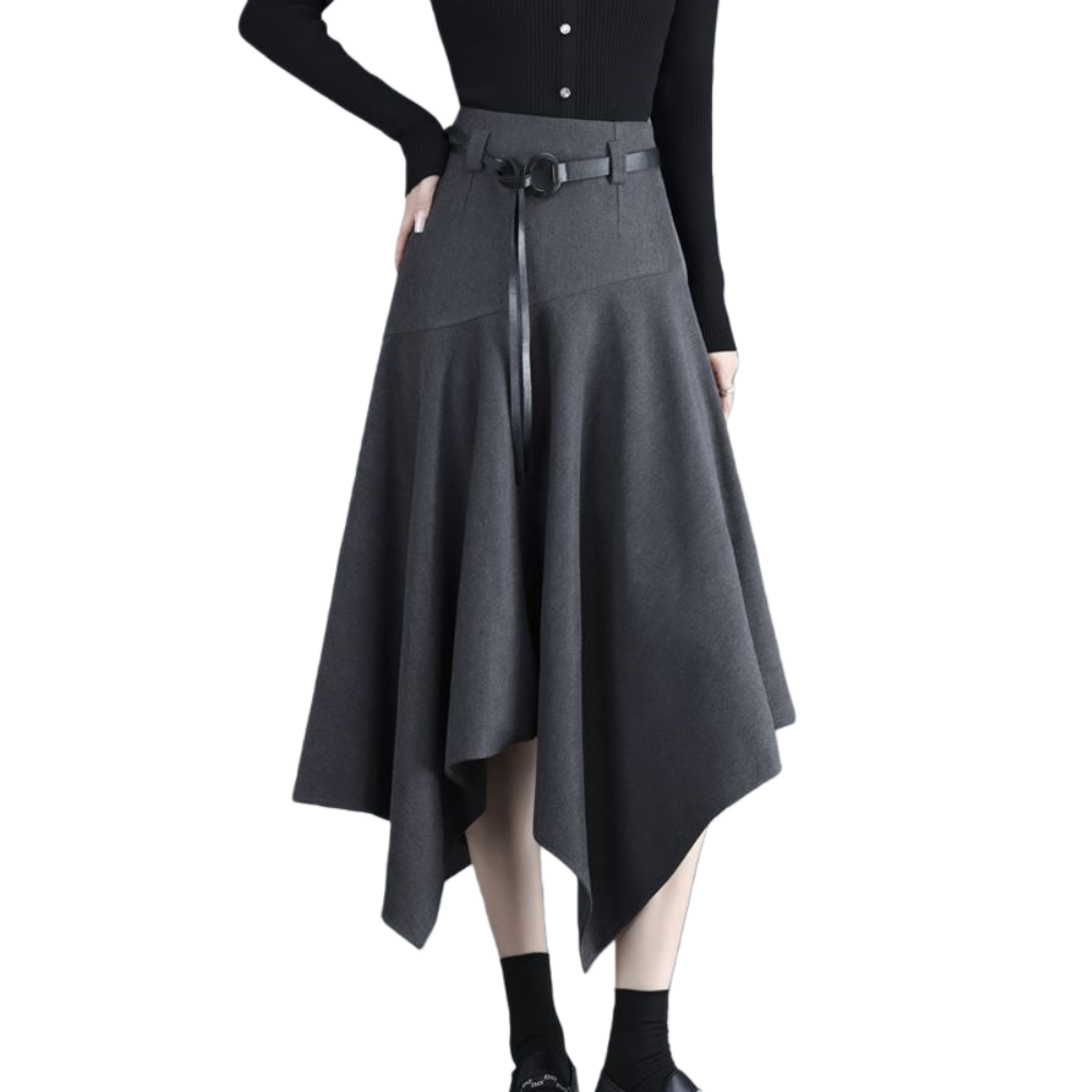 Makone 여성 가을 겨울 언발런스 캐주얼 모직 A라인 롱 스커트 35,910원