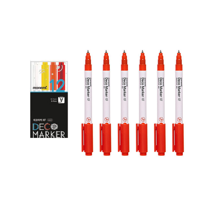 모나미 데코마카 XF 463 12색 A + 오렌지 6p 세트 28,420원