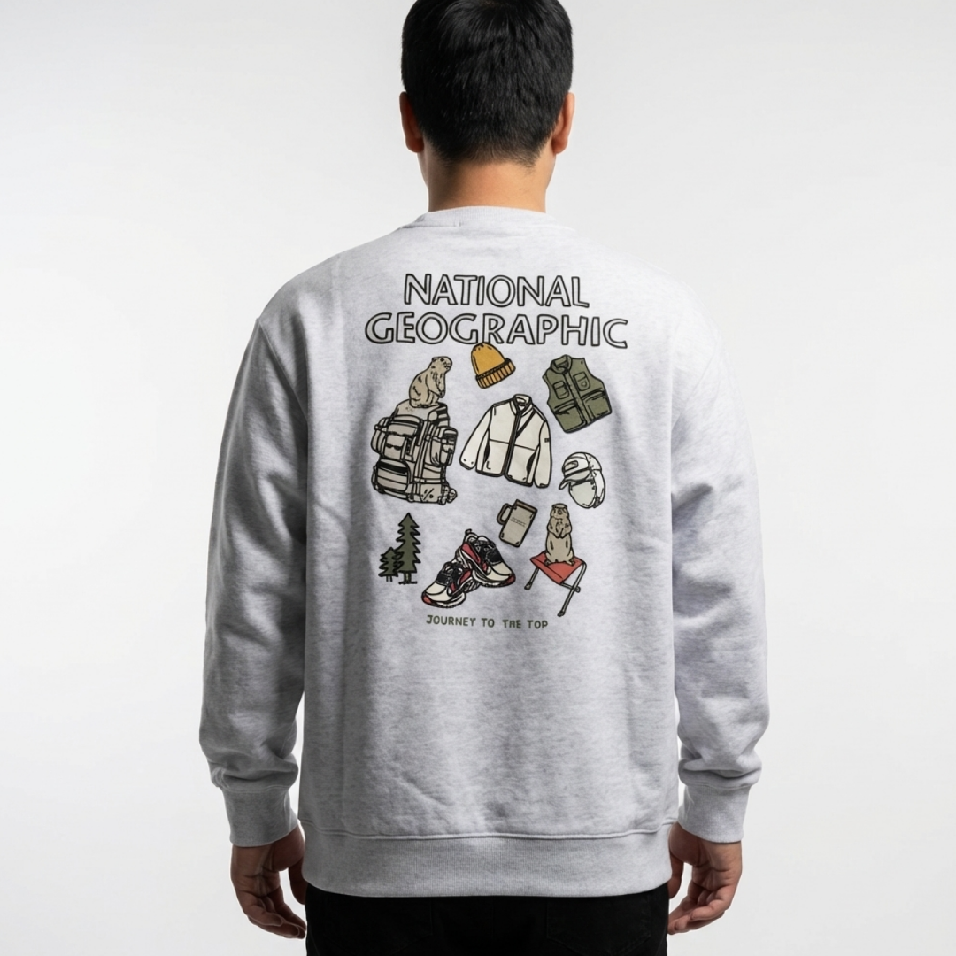 내셔널지오그래픽 남녀공용 아이템 그패픽 프린트 기모 맨투맨 겨울 긴팔 데일리 세미오버핏 커플룩 85,900원