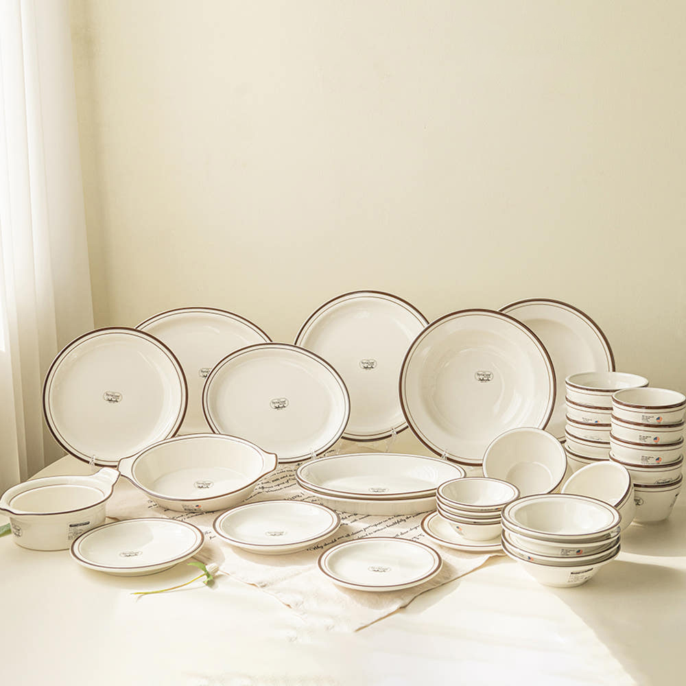 시라쿠스 뉴욕 크림화이트 6인 그릇세트 34P 신혼부부 혼수 도자기 식기세트 444,600원