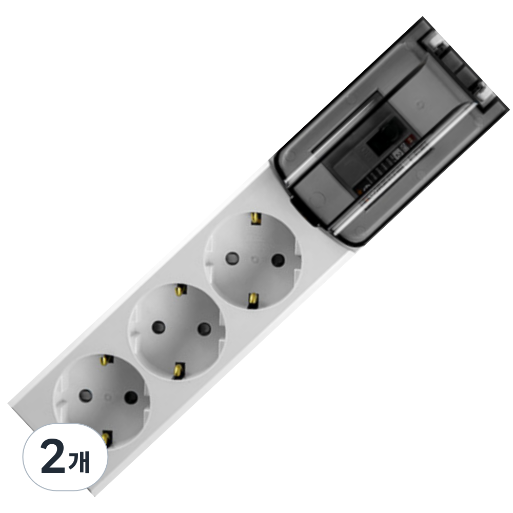 에어컨용 에어콘전용 고용량 멀티탭 누전차단, 1.5m, 2개, 화이트 42,100원