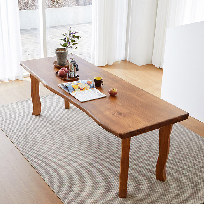 해찬솔 통원목 비담 테이블2200 (8인용식탁 원목테이블)/통원목다리/우드슬랩/원목식탁 1,038,000원
