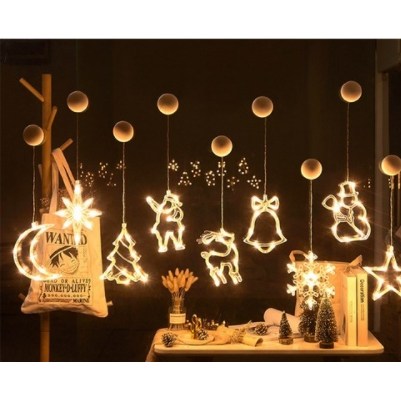(건전지 포함) 크리스마스 조명 장식 오너먼트 유리 창문 타일 부착식 무드등 4,500원