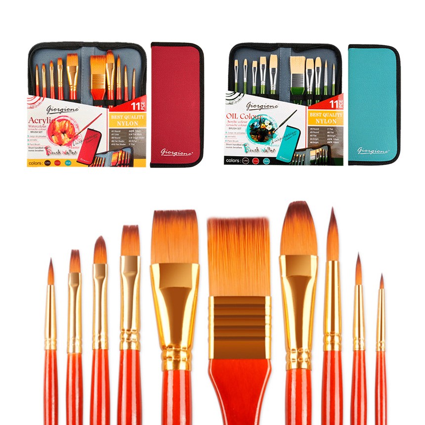 조르조네 오토몬 조르조네 조르조네 아크릴붓 유화 브러쉬 세트 10종 파우치 케이스 12,500원