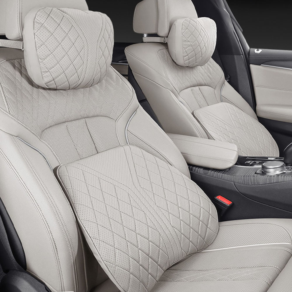 크로니클 전차종 호환 바이버 프리미엄 차량 요추지지대 허리쿠션 + 목쿠션 세트, 아이보리, 1세트 43,960원