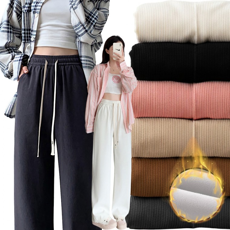 [도매라인] 땡처리*코듀로이팬츠 포켓형*주머니 코듀로이팬츠 기모 여성겨울팬츠 외출용 밴딩팬츠 9,300원