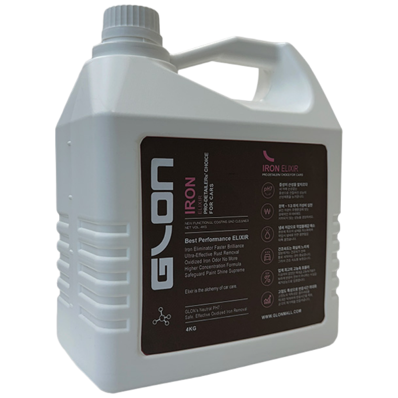 자동차 철분제거제 휠 철분제거 중성 철분제거제 휠클리너 글론 고농축 철분제거제 아이언일릭서 Iron Elixir 4Kg, 1개, 4L 120,000원