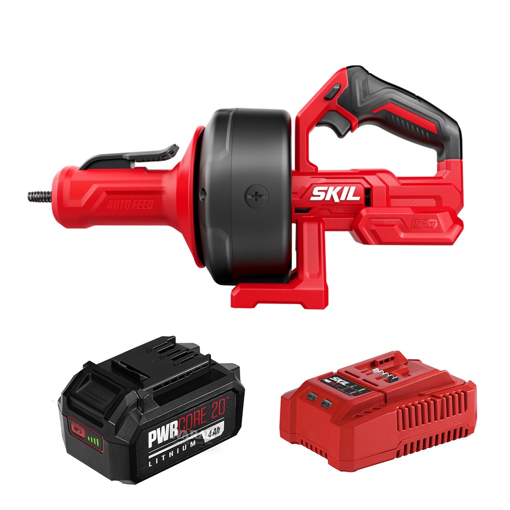 스킬 전동 배관 배수관 하수구 클리너 관통기 스프링청소기 12V/20V 겸용 배수구 화장실 싱크대 20V배터리1개 + 충전기1개 205,000원