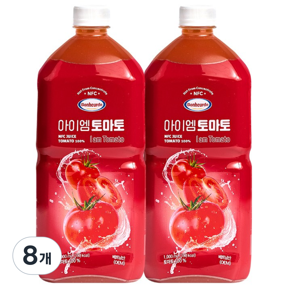 보넬드 아이엠 토마토주스 100% NFC 착즙주스, 8개, 1L 43,060원